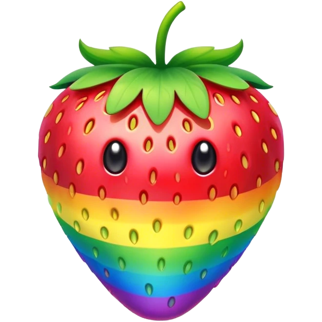 A rainbow strawberry emoji
