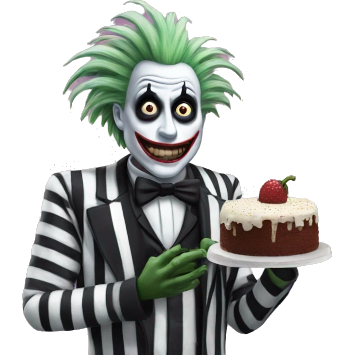 beetlejuice hold a cake emoji