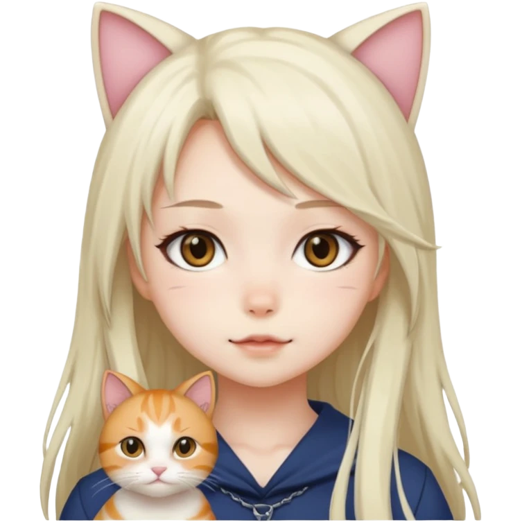 Аниме девушка, кошка девочка  emoji