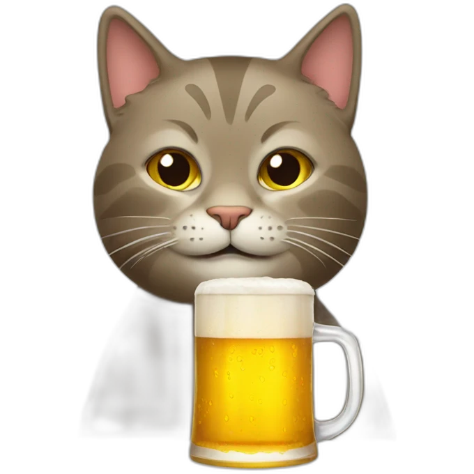 cat drinking beer emoji