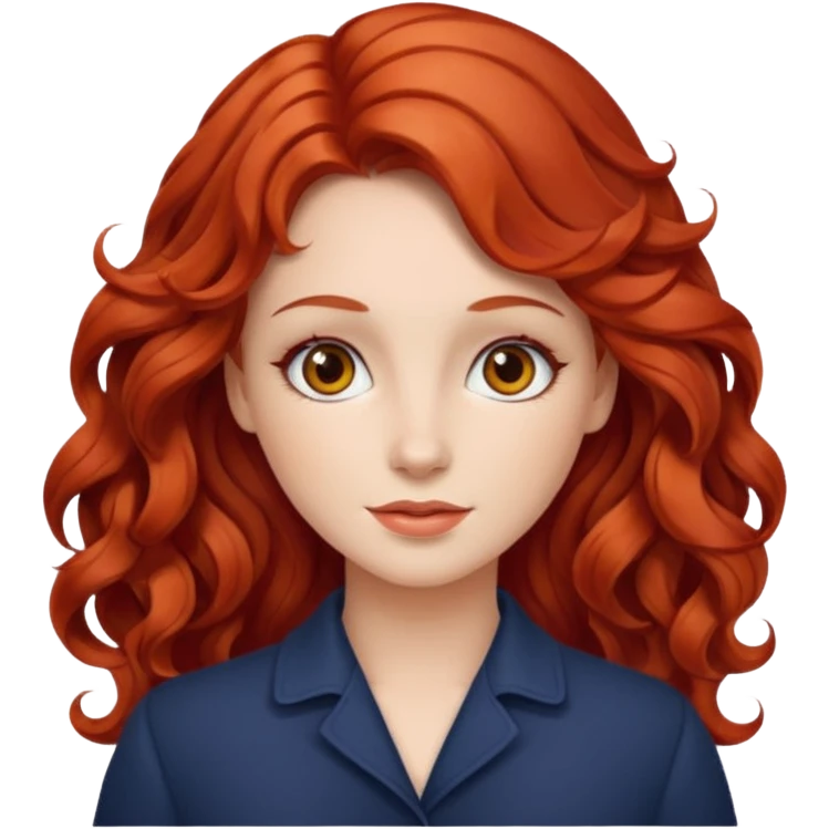 lady in red, wavy hair  emoji