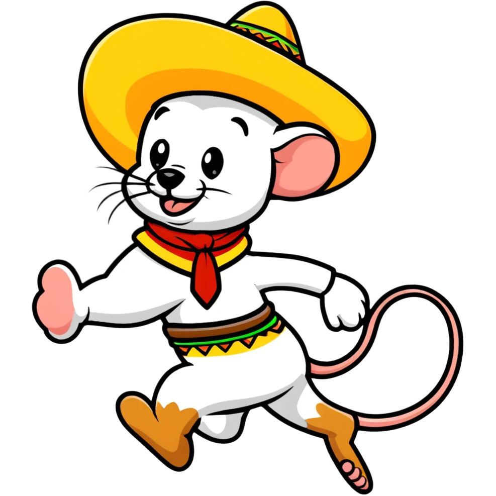 Speedy Gonzales cartoon mouse with sombrero running emoji