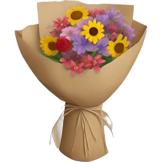 Bouquet with brown paper wrapping emoji