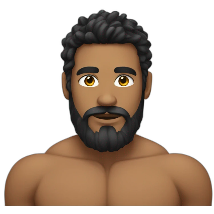 Swimmer googles muscles black hair and beard emoji