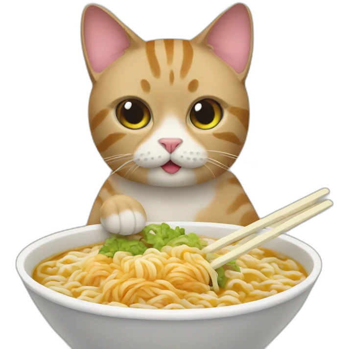 cat with ramen emoji