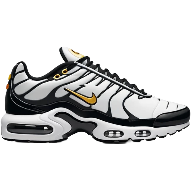 I want you to draw a white Air Max Plus with the Nike logo facing right emoji