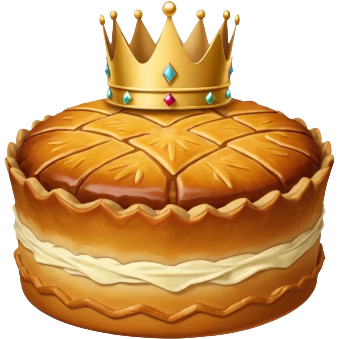 galette des rois avec couronne sur le dessus. Pour un emoji slack. emoji