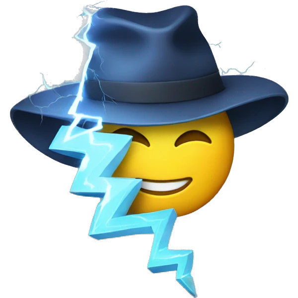 Hat whit a lightning  emoji