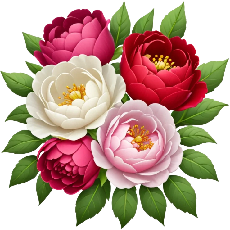 Bouquet de pivoines multicouleurs  emoji