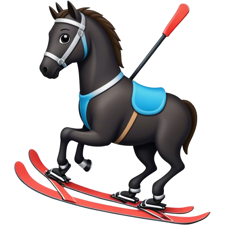 Dark horse on skis emoji