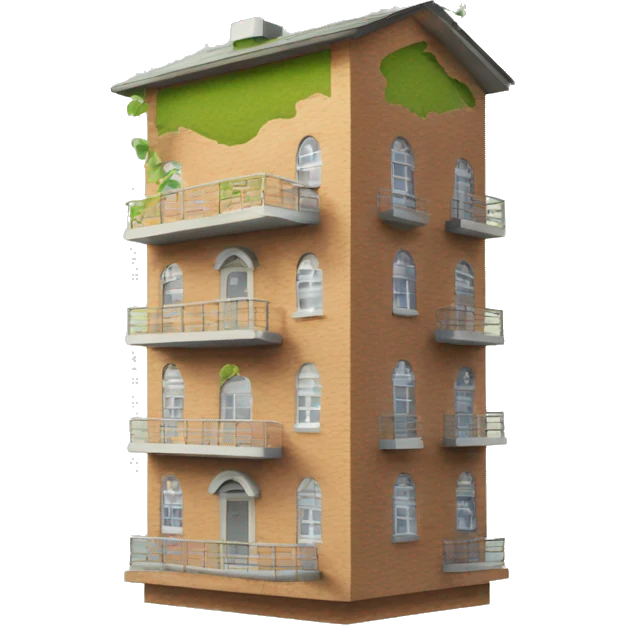 Apartment building shaped birdhouse for birds emoji