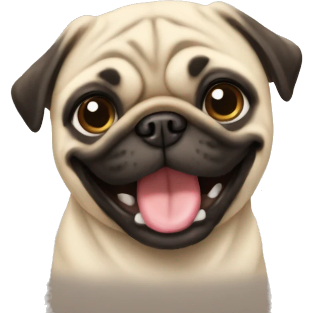 pug with a smile emoji