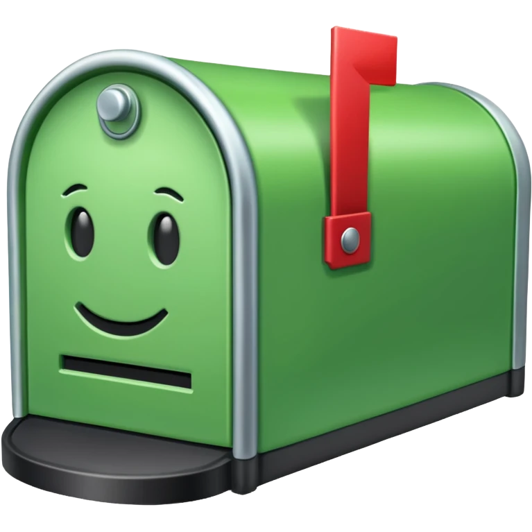 Transform the red mailbox emoji 📮 by changing all red areas to a light green color, while keeping the rest of the design unchanged. emoji