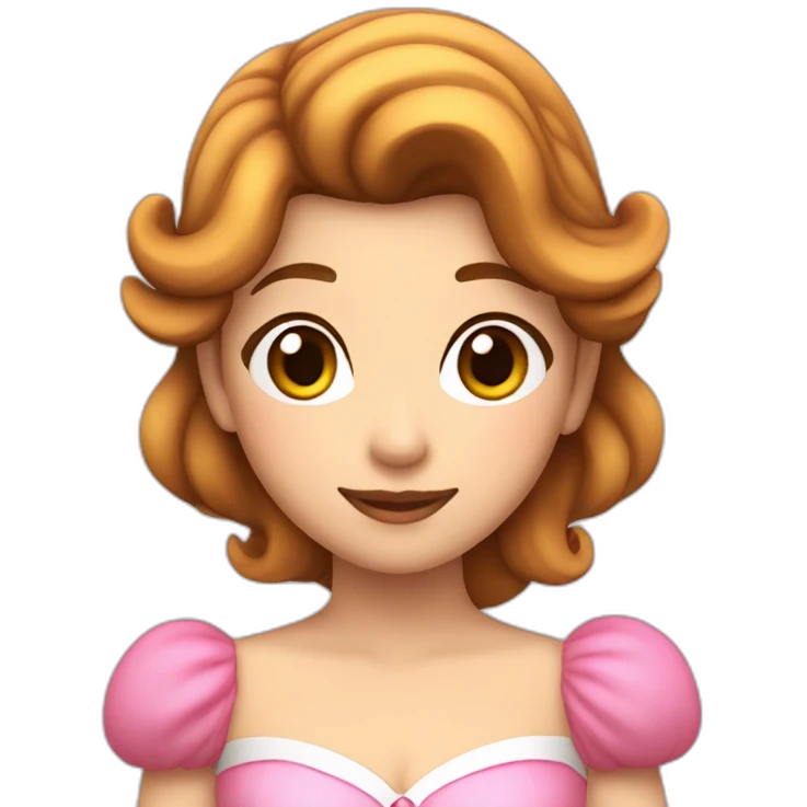 princess peach girl with brown hair emoji