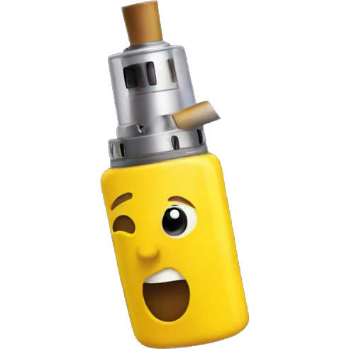 Yellow vape with smoke emoji