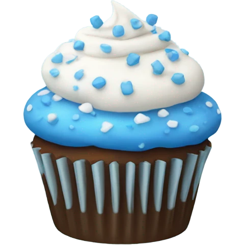 Blue cupcake with white sprinkles emoji