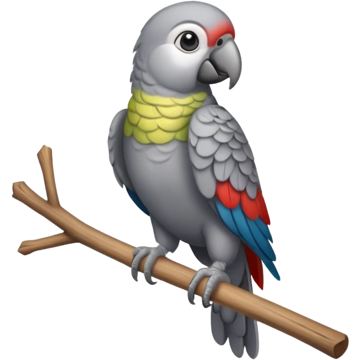 gray parrot on stick emoji