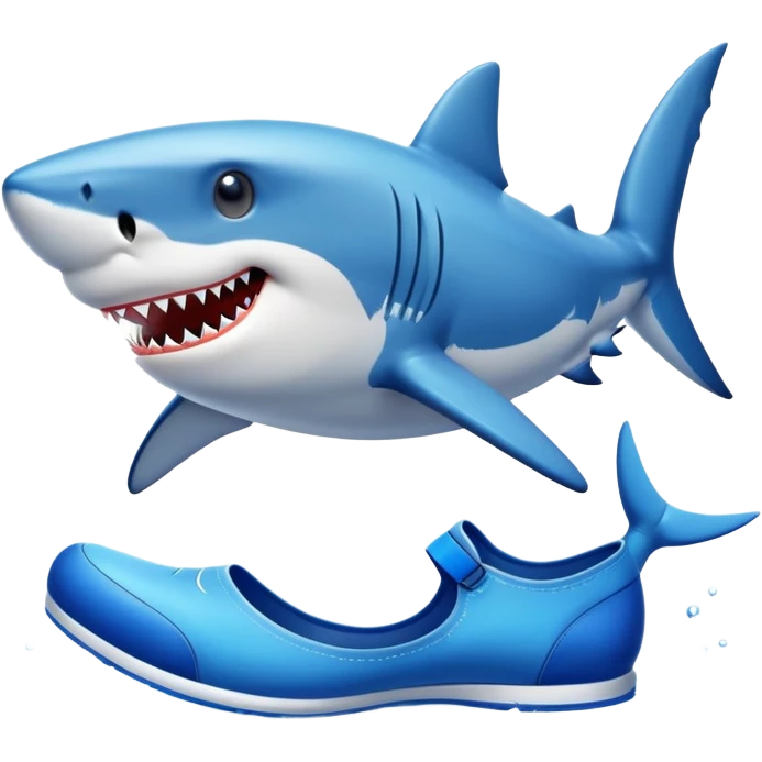 Shark with blue shoes  emoji