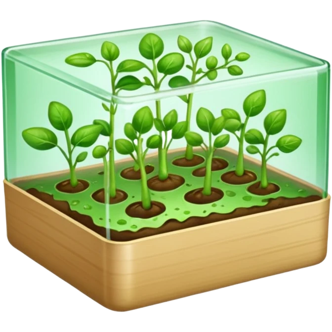 aromatic sprouts in a flat thin transparent box the base is almost invisible emoji