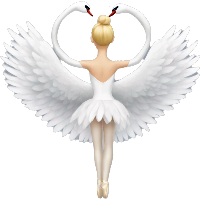 White swan ballerina from the back emoji