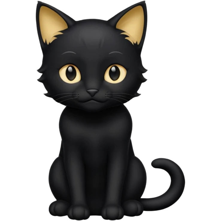 Chat noir peinture mignon assise peinture emoji