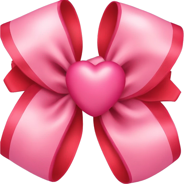 pink bow with red hearts on it emoji