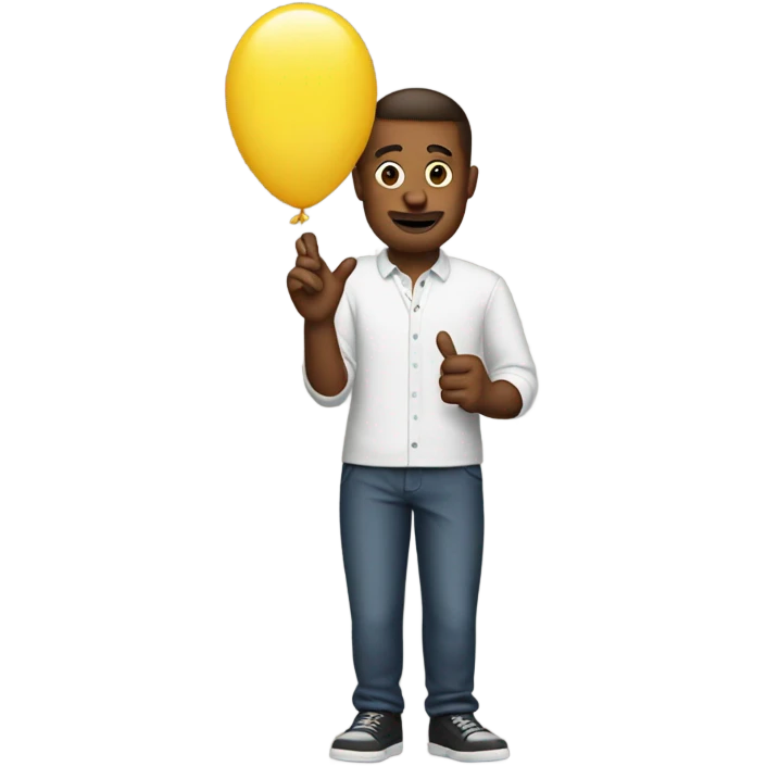 Man with balloon hands emoji