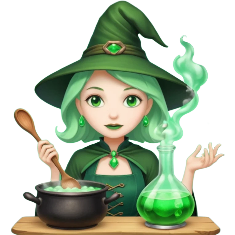 green witch cooking potion emoji