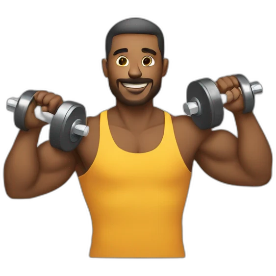 man lifting a dumbell emoji