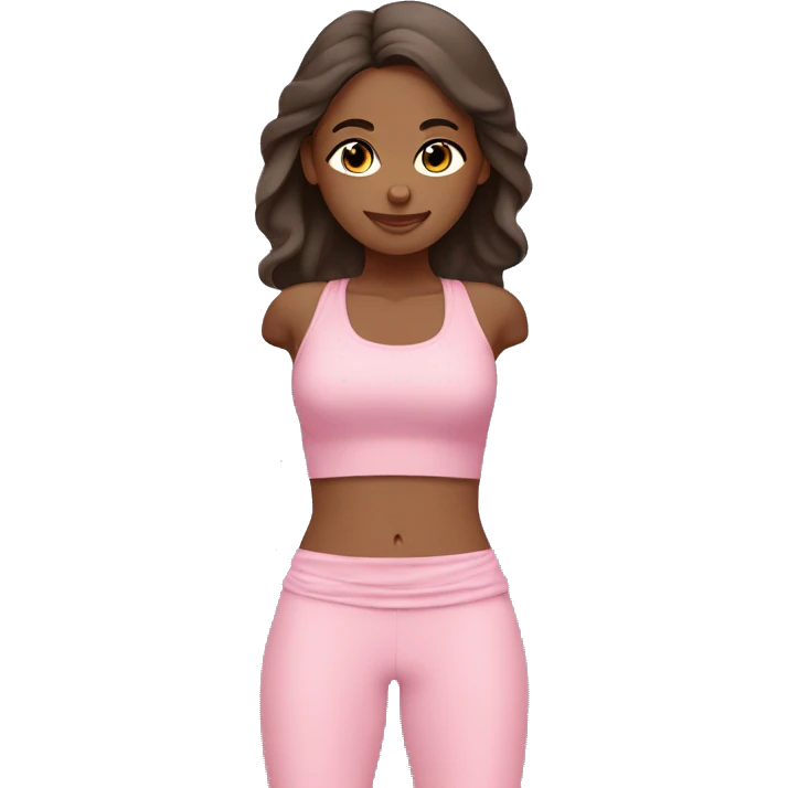 purto rican yoga girl light pink clothes emoji