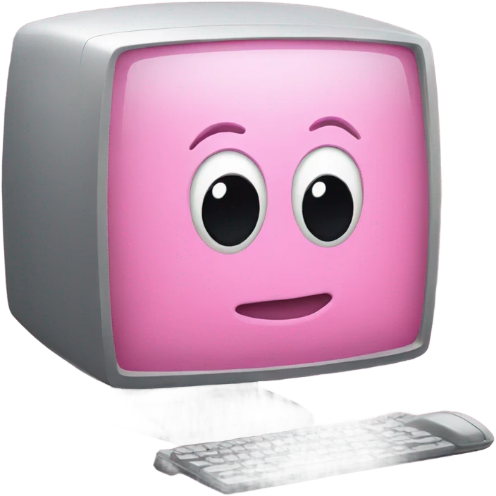 Pink computer emoji