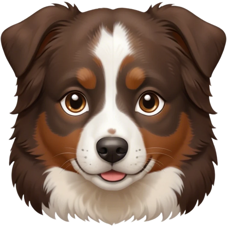 All Dark Brown mini Australian shepherd with white in middle of forehead and some white on nose with small brown spots emoji