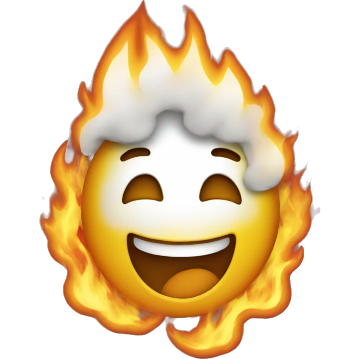Happy face with fire emoji