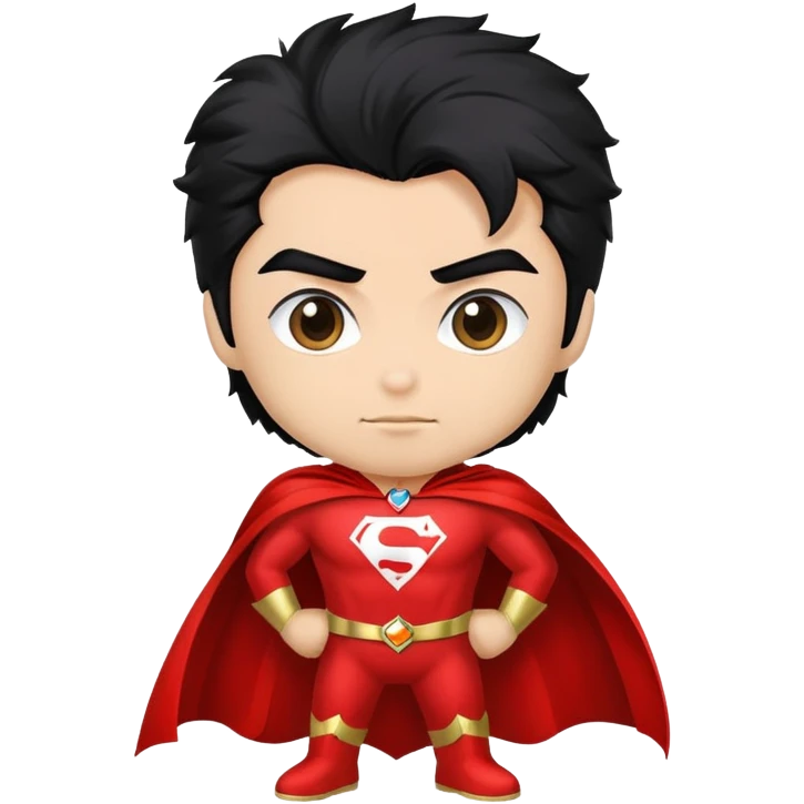 Türkish has fluffy hair and is a superhero emoji