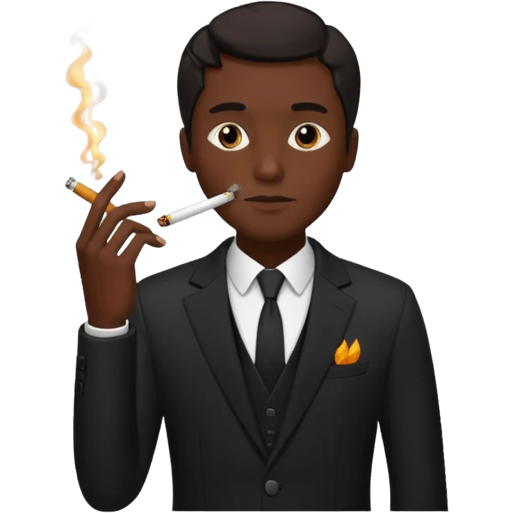 Style man in black smoking emoji