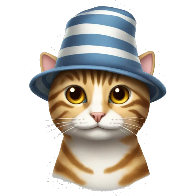 Striped cat in a hat emoji