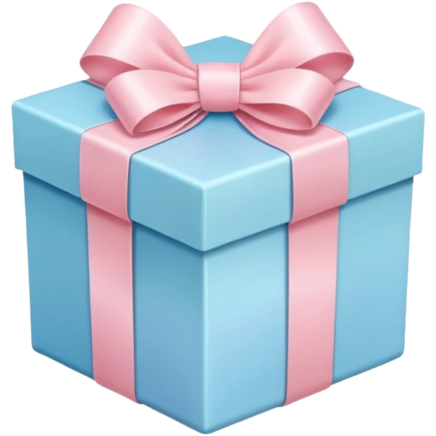 pastel colored gift box with ribbon, soft pastel colors emoji