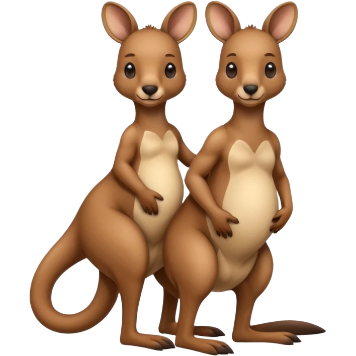 A kangaroo which has its baby kangaroo in its pouch(marsupium) emoji