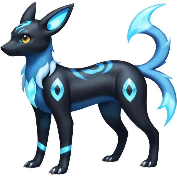 Manectric-Electrike-Aurorus-Umbreon-Draco-Fakémon-hybrid-creature (full body), 4 legs emoji