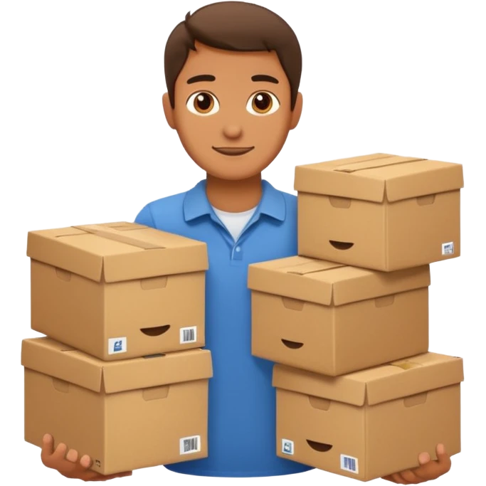 cargando cajas man emoji