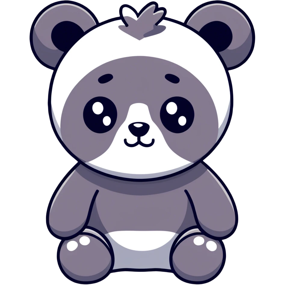Panda with bland hair emoji
