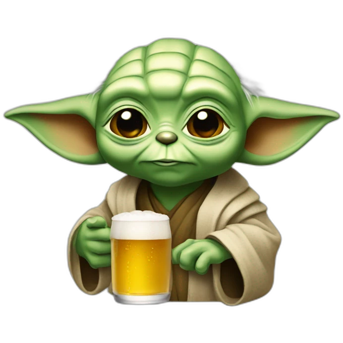 Yoda qui boit une biere emoji