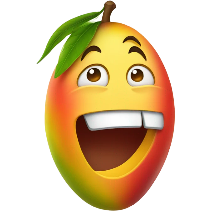 Yawning mango emoji