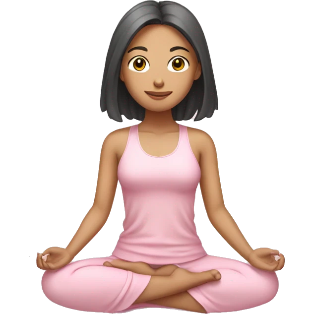 asian yoga girl light pink clothes  emoji