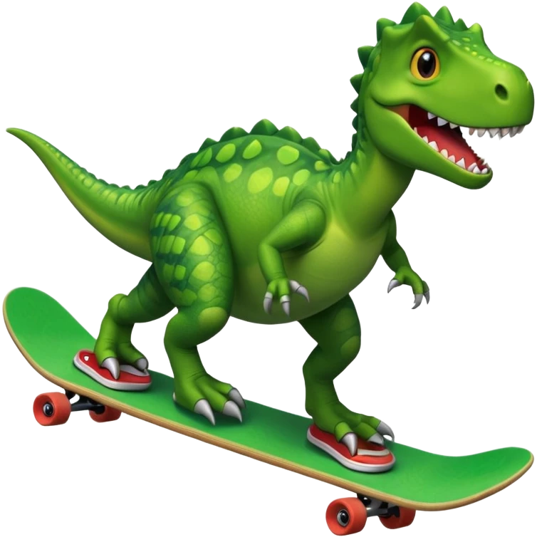 Dinosaur on a skateboard emoji