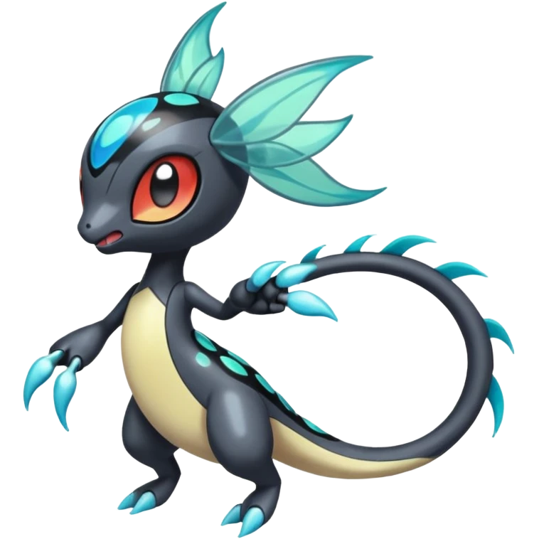 Splash-patterned emotional sparky sparky boom boom painful Meloetta-Guilmom-Salandit-Trico-Pokémon-Fakémon-fusion-hybrid-creature emoji