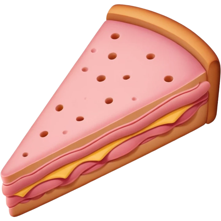 single bologna slice, flat, pink, isolated emoji