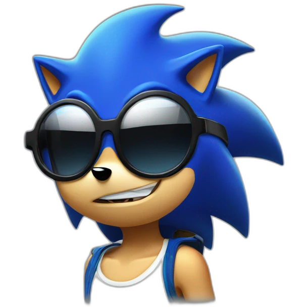 sonic the hedgehog with badass glasses emoji