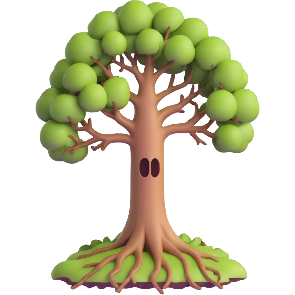 tree half dead half alive emoji
