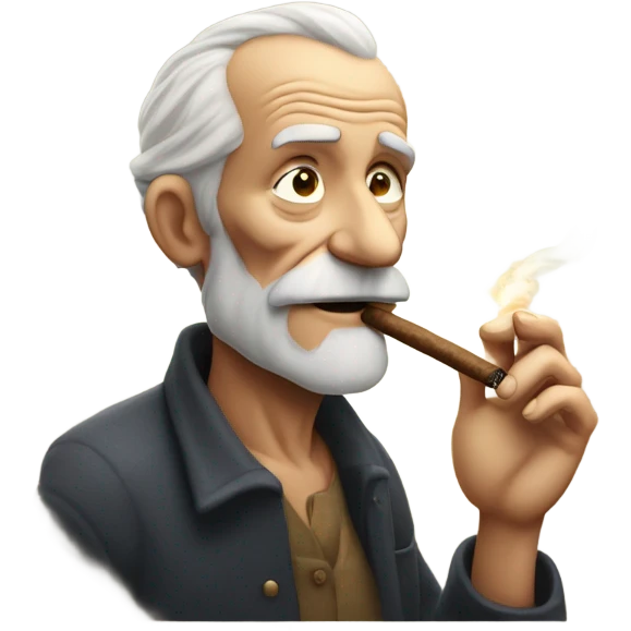 Old man smoking  emoji